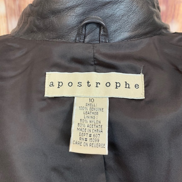 Apostrophe 100% Leather Vest Size 10 Very Soft - Picture 7 of 7